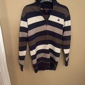 Brooks Brothers Men's Zip-Up Sweater - Navy, Brown, Cream
